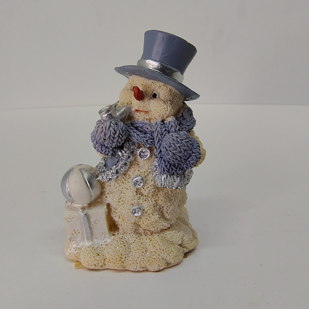 Snowman Figurine 4" Resin Christmas Decor Holiday Decoration Snow Ball Hat